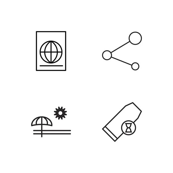 basit Seviyelendirilmiş Icons set seyahat