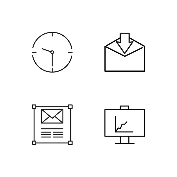 Marketing simple outlined icons set — Stock Vector