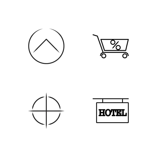 Comercialización simple bosquejado iconos conjunto — Vector de stock