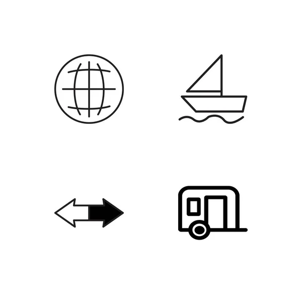 Reis set van eenvoudige overzicht pictogrammen — Stockvector