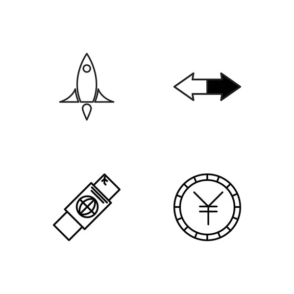 Viagem simples conjunto de ícones delineados — Vetor de Stock