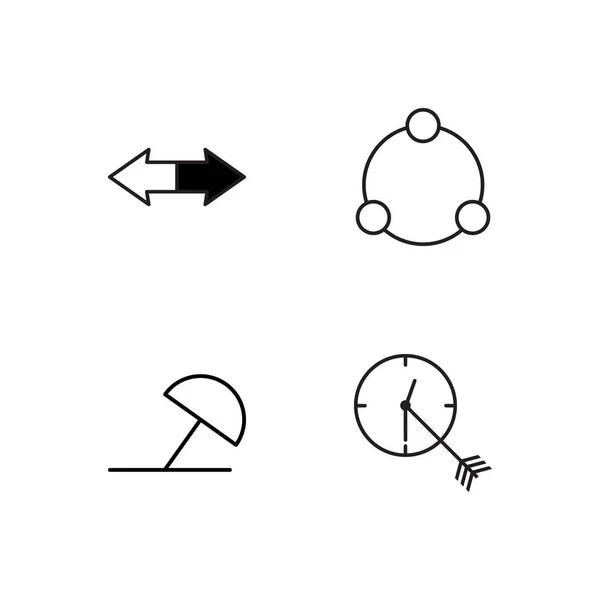 Viagem simples conjunto de ícones delineados —  Vetores de Stock