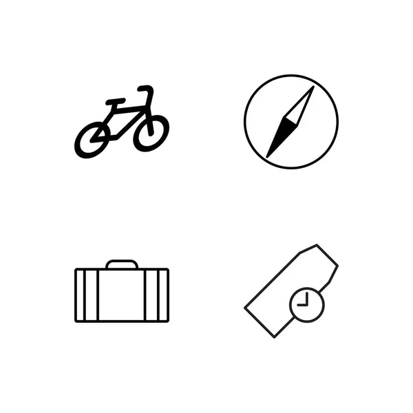 Travel simple outlined icons set — Stock Vector