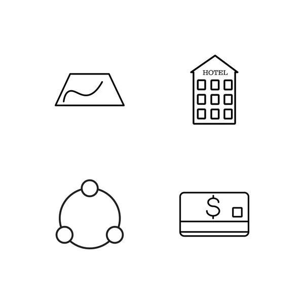 Viaje simple bosquejado iconos conjunto — Vector de stock