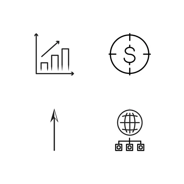 Marketing eenvoudige overzicht pictogrammen set — Stockvector