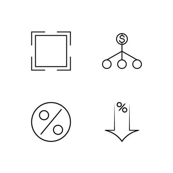 Marketing simple outlined icons set — Stock Vector