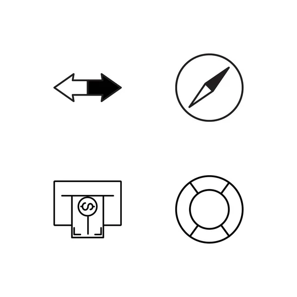 간단한 개요 아이콘 세트를 여행 — 스톡 벡터