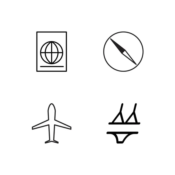 Basit Seviyelendirilmiş Icons set seyahat — Stok Vektör