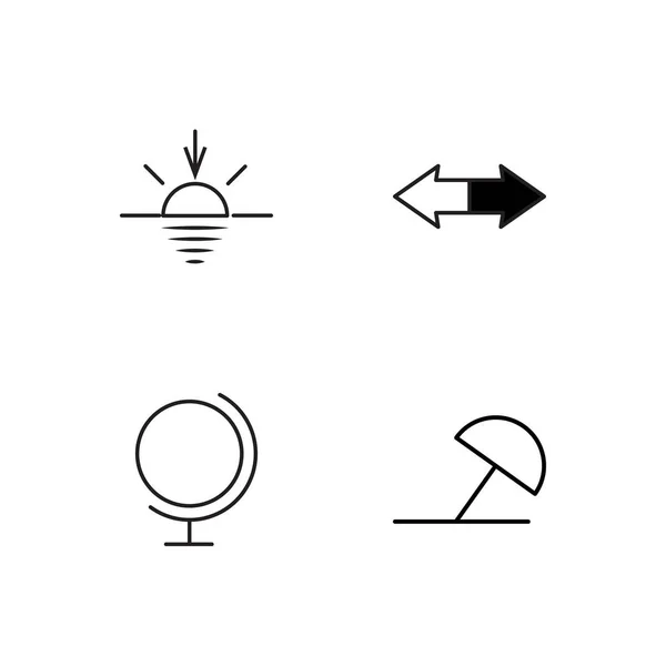 Enkel skisserte ikoner for reise – stockvektor