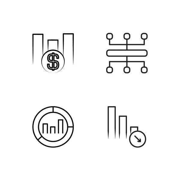 Marketing simple outlined icons set — Stock Vector