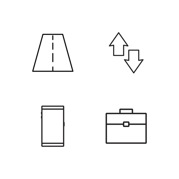 Viagem simples conjunto de ícones delineados — Vetor de Stock