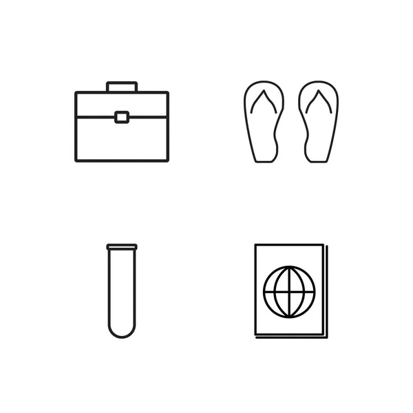 Travel simple outlined icons set — Stock Vector
