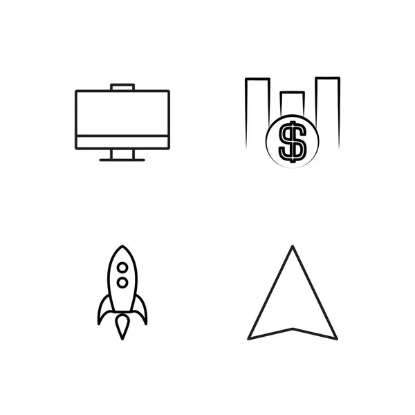 Marknadsföring enkel disponerade ikoner set — Stock vektor