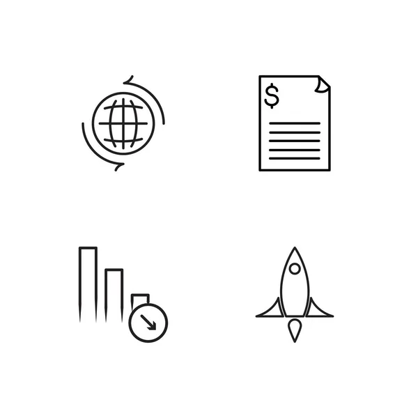 Marknadsföring enkel disponerade ikoner set — Stock vektor
