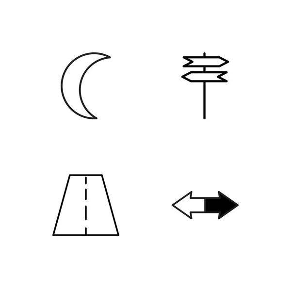 Viagem simples conjunto de ícones delineados — Vetor de Stock