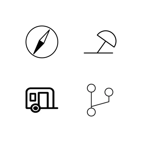 Travel simple outlined icons set — Stock Vector