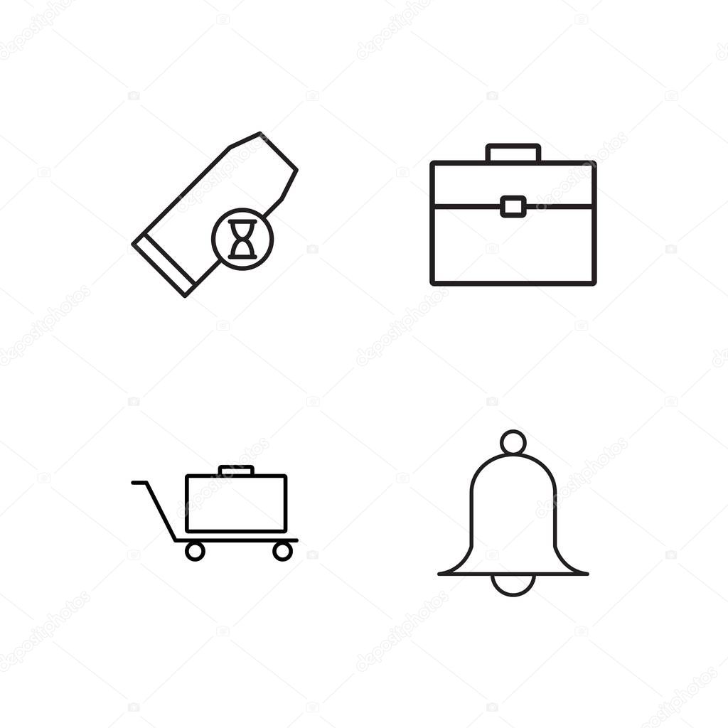 travel simple outlined icons set