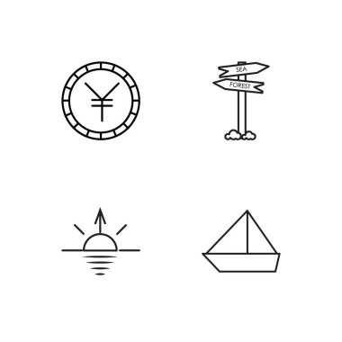 basit Seviyelendirilmiş Icons set seyahat