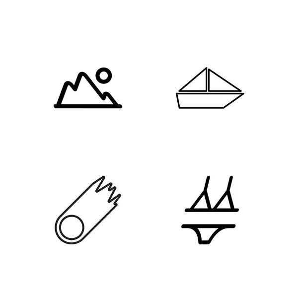 Travel simple outlined icons set — Stock Vector