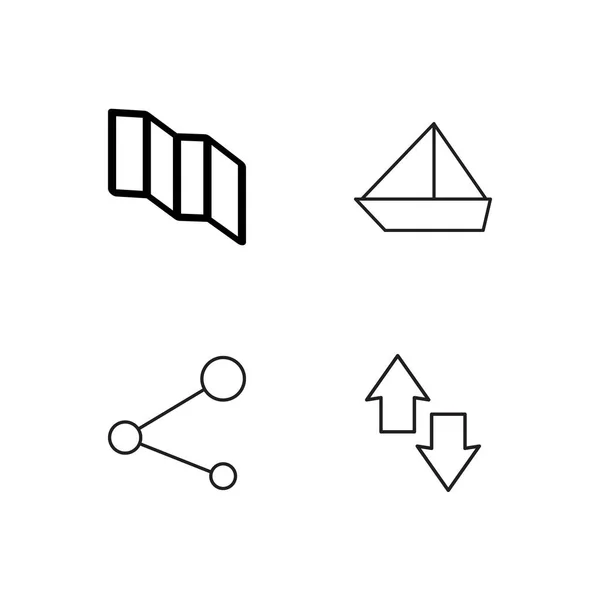 輪郭を描かれたシンプルなアイコン セットを旅行します。 — ストックベクタ