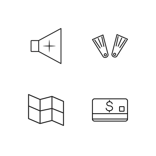 Reis set van eenvoudige overzicht pictogrammen — Stockvector
