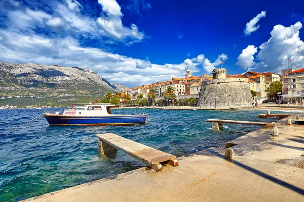 Architettura Storica Centro Storico Croazia Popolare Destinazione Turistica Nel Mediterraneo — Foto Stock