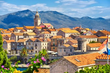 The view of the Korcula town, Korcula island, Dalmatia, Croatia clipart