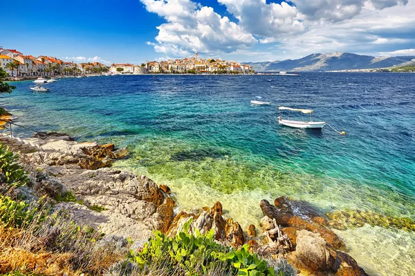 Die Historische Architektur Altstadt Und Majestätische Landschaft Kroatien Beliebtes Touristenziel — Stockfoto