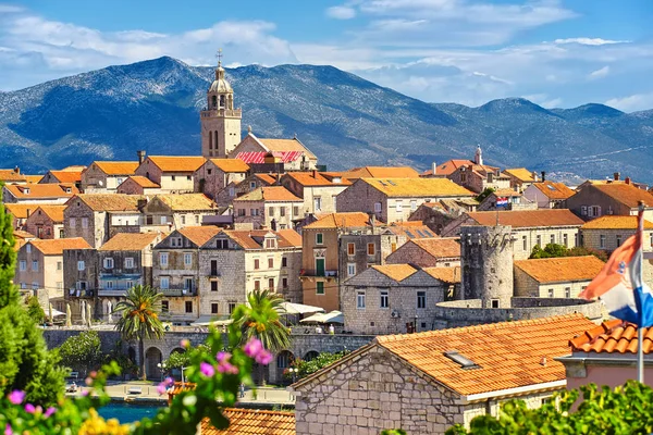 Korcula Şehir Korcula Adası Dalmaçya Hırvatistan Görünümünü Telifsiz Stok Fotoğraflar