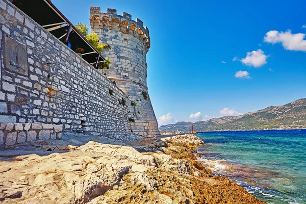 Die Historische Architektur Der Altstadt Kroatien Beliebtes Touristenziel Mediterranen Kroatien — Stockfoto