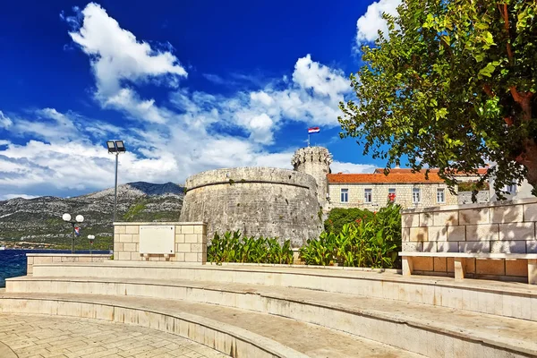 Історичною Архітектурою Старого Міста Хорватії Популярного Туристичного Призначення Європі Середземномор — стокове фото