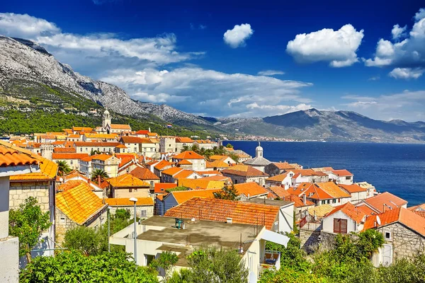 Architettura Storica Centro Storico Croazia Popolare Destinazione Turistica Nel Mediterraneo — Foto Stock