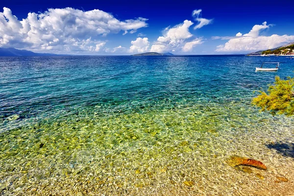 Het Landschap Van Prachtige Zee Majestueuze Zonsondergang Bergen Kroatië — Stockfoto