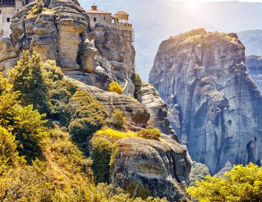Büyük Manastırı, Varlaam Meteora, Meteora manastırları, Yunanistan Kalambaka yüksek kaya üzerinde. UNESCO Dünya Mirası