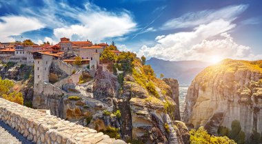 Büyük Manastırı, Varlaam Meteora, Meteora manastırları, Yunanistan Kalambaka yüksek kaya üzerinde. UNESCO Dünya Mirası