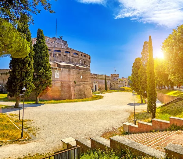 Castel Sant Angelo Mausoléu Adriano Roma Itália Construído Roma Antiga Imagem De Stock