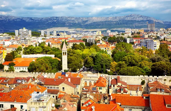 Vista Aérea Costa Dividida Colina Marjan Dalmacia Croacia — Foto de Stock