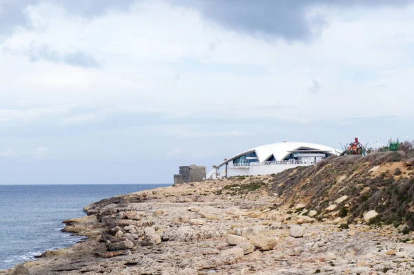 Bugibba Mare Con San Pawl Bahar Acquario Edificio — Foto Stock