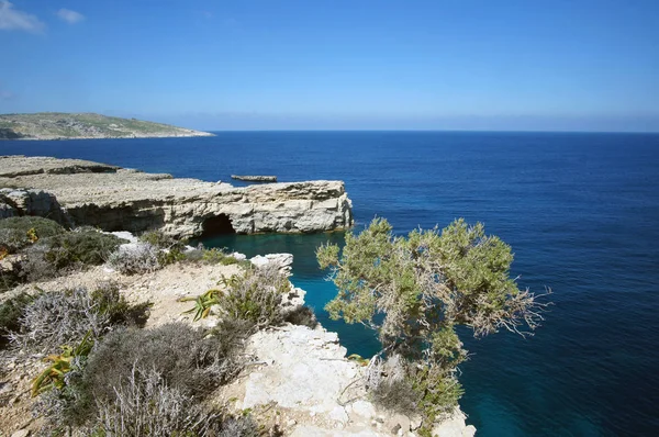 Scogliere Rocciose Sull Isola Comino Kemmuna Malta — Foto Stock
