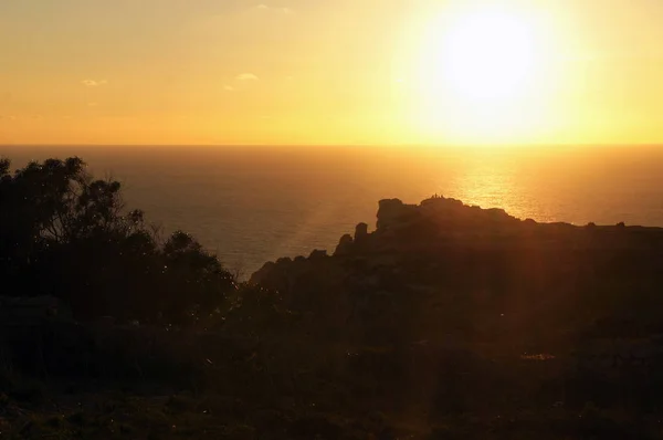 Panorama Dingli Cliffs Tramonto Malta — Foto Stock