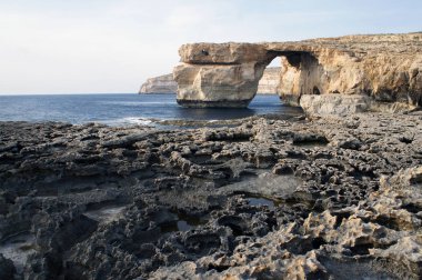 2017 'de çökmeden önce Dwejra, San Lawrenz, Gozo, Malta' daki Gök Pencere (it-Tieqa erqa)