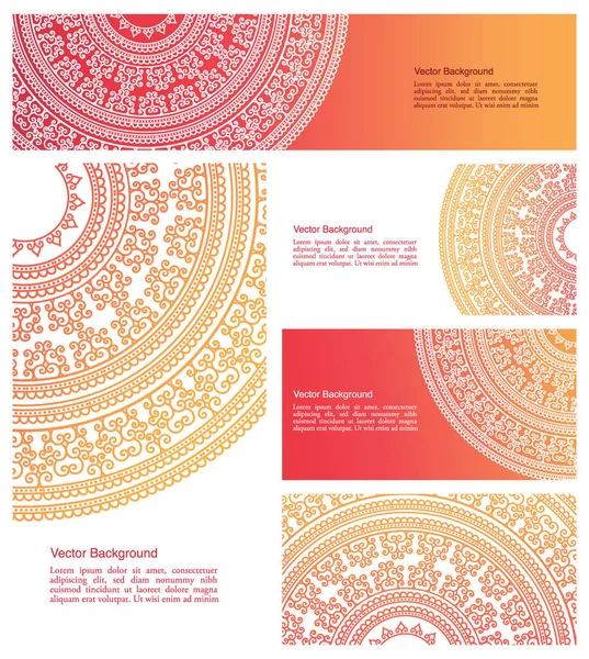 Indiai Ország Dísz Illusztráció Koncepció Halmaza Henna Etnikai Színes Mandala — Stock Vector