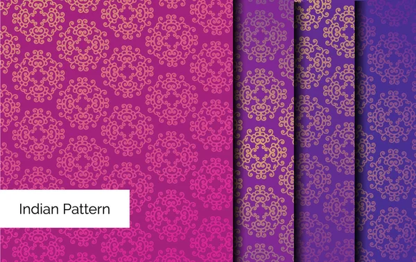 Colorido Patrón Vector Ilustración Conjunto Islam Árabe Asiático Oriental Indio — Archivo Imágenes Vectoriales