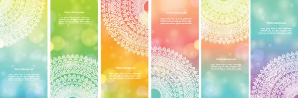 Hint ülke süsleme illüstrasyon kavramı kümesi. Etnik ve renkli kına Mandala tasarım, festival ve glitter bokeh arka plan.