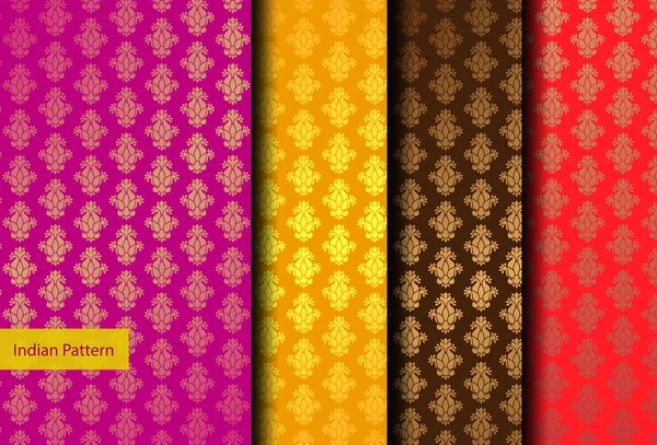 Colorful Pattern Set Illustrazione Vettoriale Islam Arabo Asiatico Orientale Indiano — Vettoriale Stock