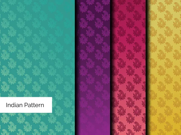 Colorful Pattern Vector Illustration Set Islam Arabic Asian Oriental Indian — Stock Vector