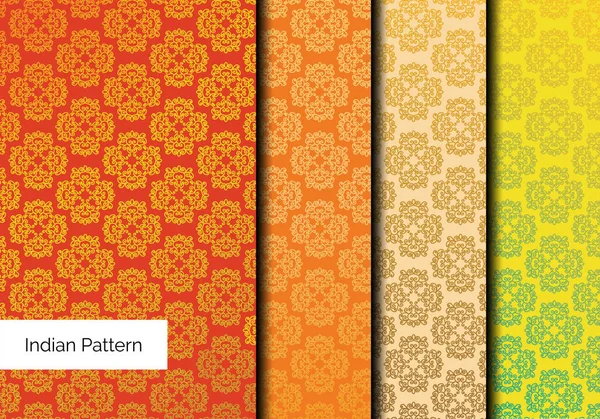 Kolorowy Wzór Wektor Ilustracja Zestaw Islam Arabski Azjatki Orientalne Indyjskiej — Wektor stockowy