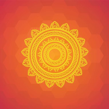 Renkli Mandala vektör çizim. İlham Islam, Arapça, Asya, Doğu, Hint, Türk, Pakistan, Çin, Fas, Osmanlı motifleri.