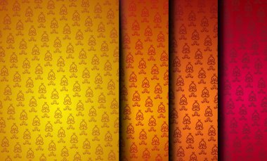 Renkli desen vektör çizim set. Islam, Arapça, Asya, Doğu, Hint, Türk, Pakistan, Çin, Fas, Osmanlı motifleri.