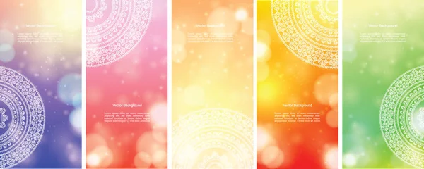 Set Van Indiase Land Sieraad Illustratie Concept Etnische Kleurrijk Henna — Stockvector
